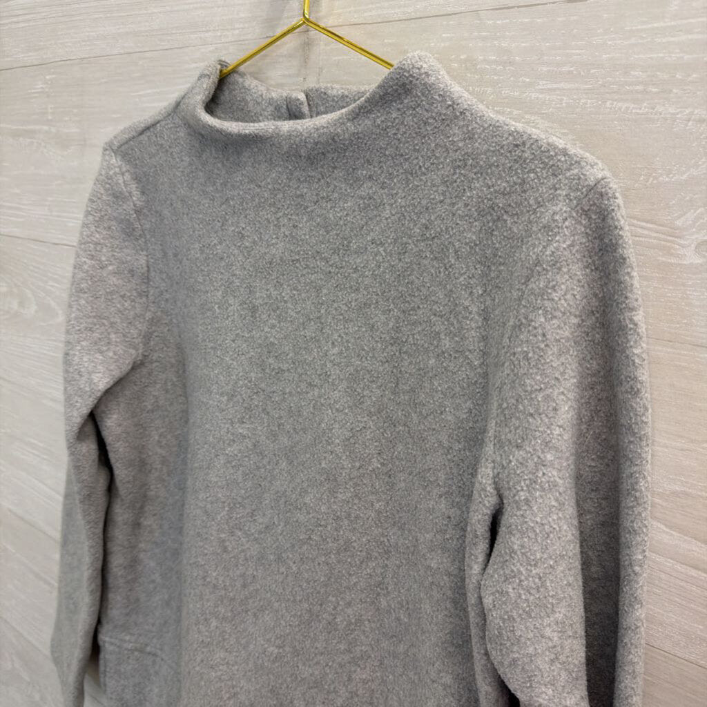 Soft Grey Long Sleeve Mock Neck Sweater Top Medium