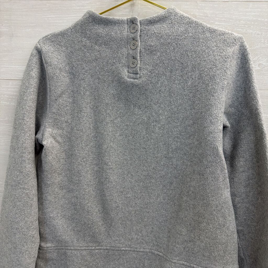 Soft Grey Long Sleeve Mock Neck Sweater Top Medium