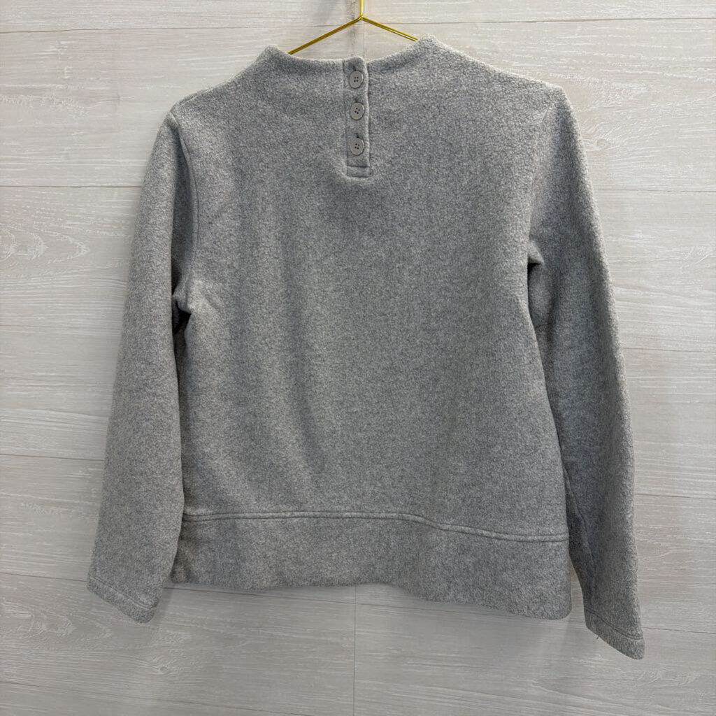 Soft Grey Long Sleeve Mock Neck Sweater Top Medium