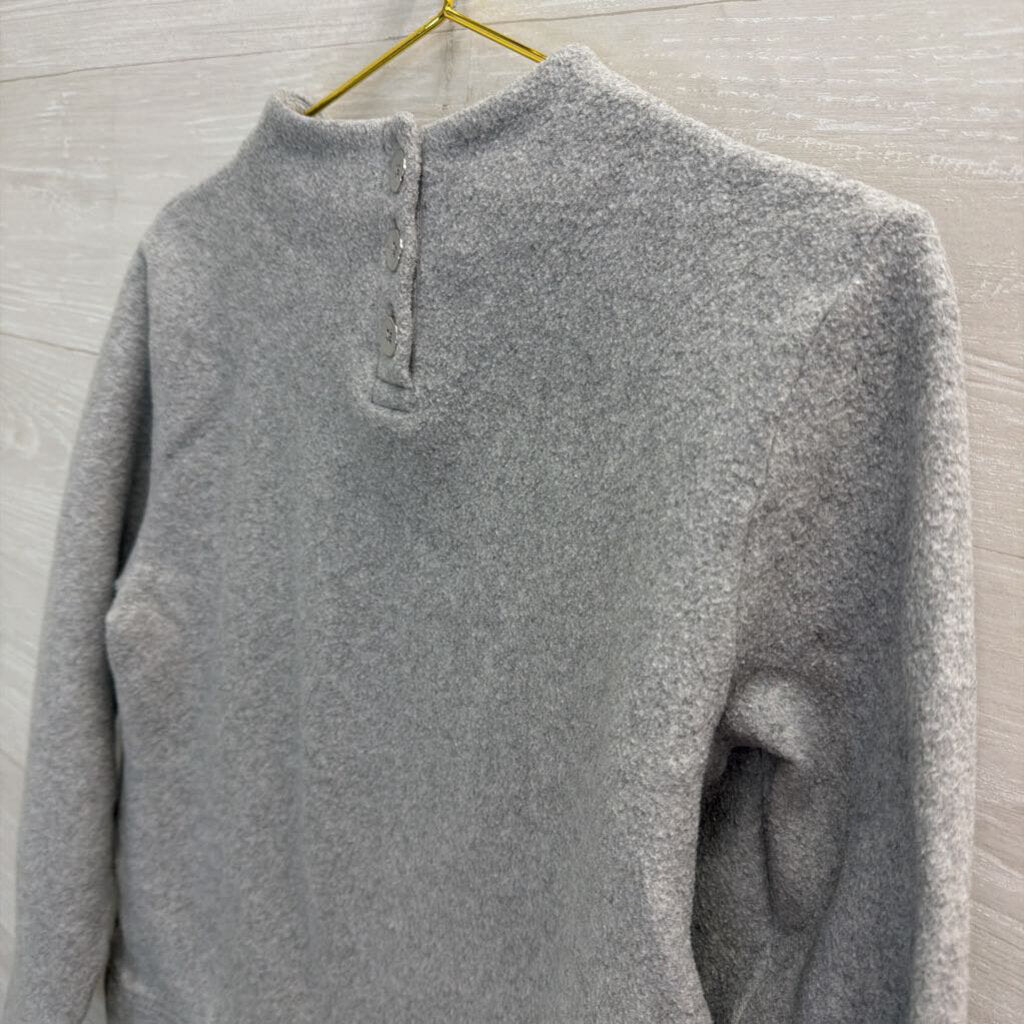Soft Grey Long Sleeve Mock Neck Sweater Top Medium