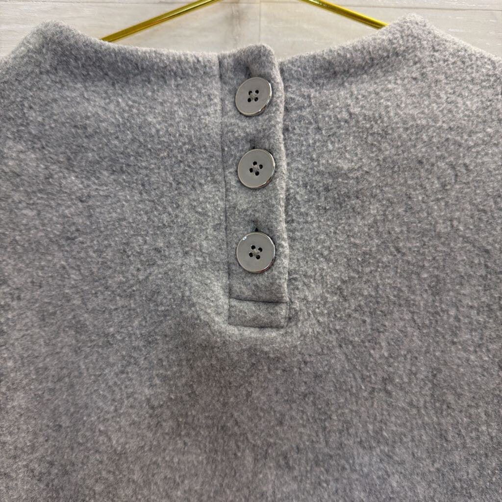 Soft Grey Long Sleeve Mock Neck Sweater Top Medium