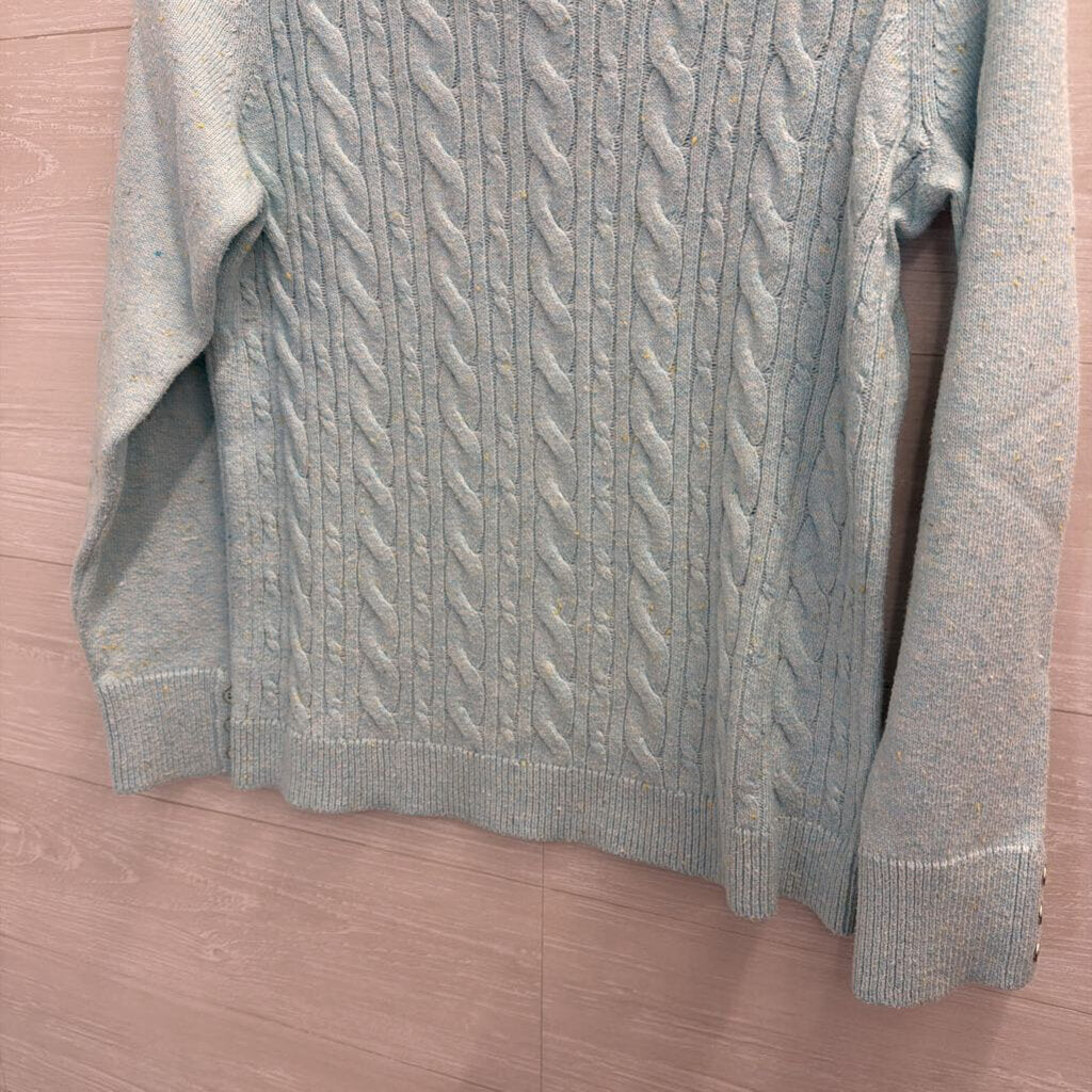Talbots Blue Long Sleeve Cable Knit Sweater Medium