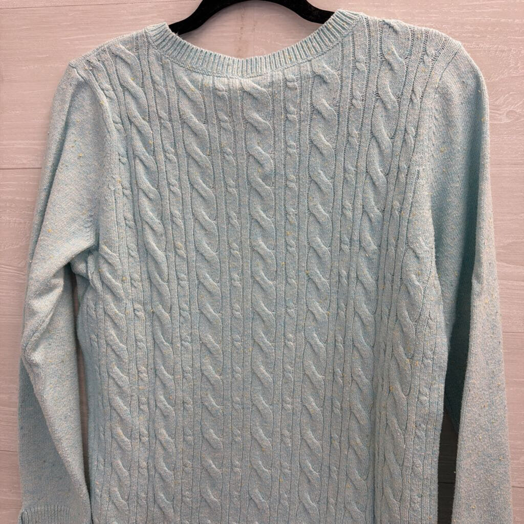 Talbots Blue Long Sleeve Cable Knit Sweater Medium