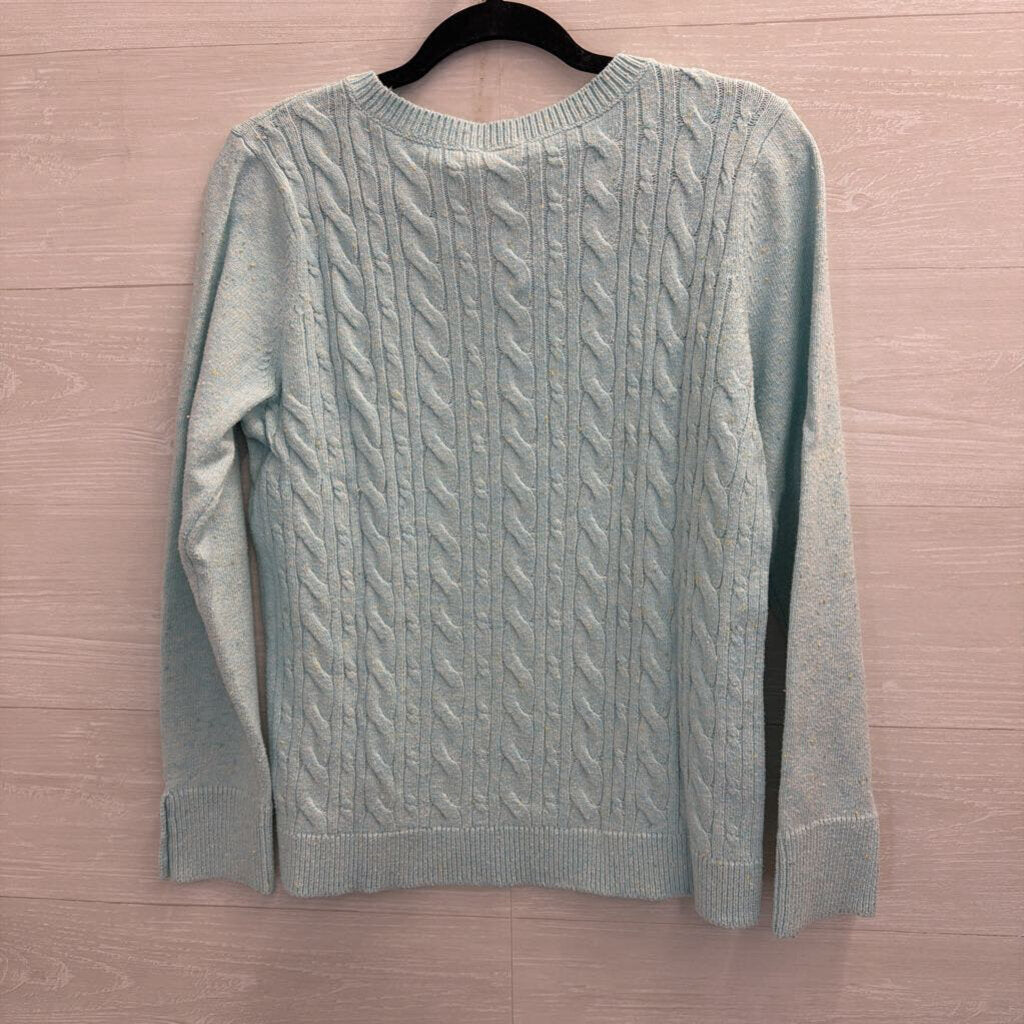 Talbots Blue Long Sleeve Cable Knit Sweater Medium