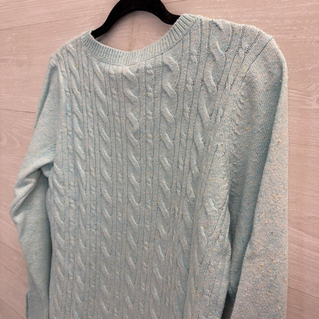 Talbots Blue Long Sleeve Cable Knit Sweater Medium