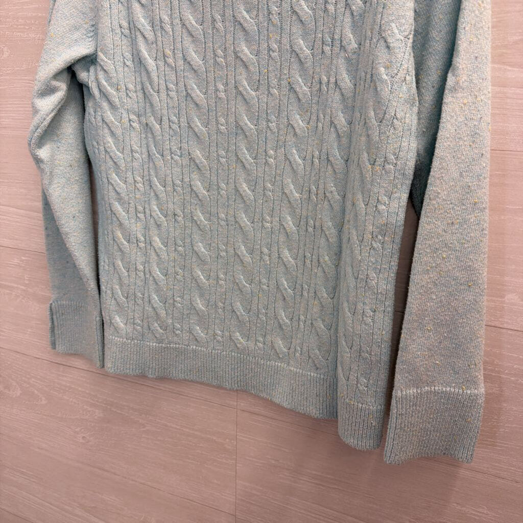 Talbots Blue Long Sleeve Cable Knit Sweater Medium