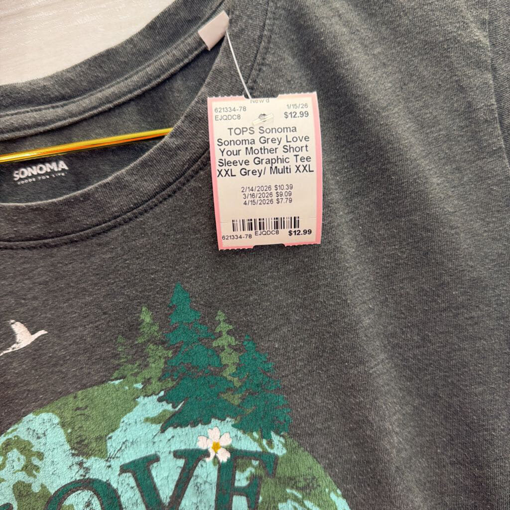 Sonoma Grey Love Your Mother Short Sleeve Graphic Tee XXL