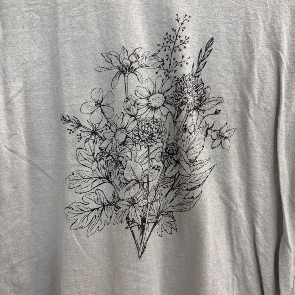 Doe Blue/ Black Floral Short Sleeve Graphic Tee Extra Large