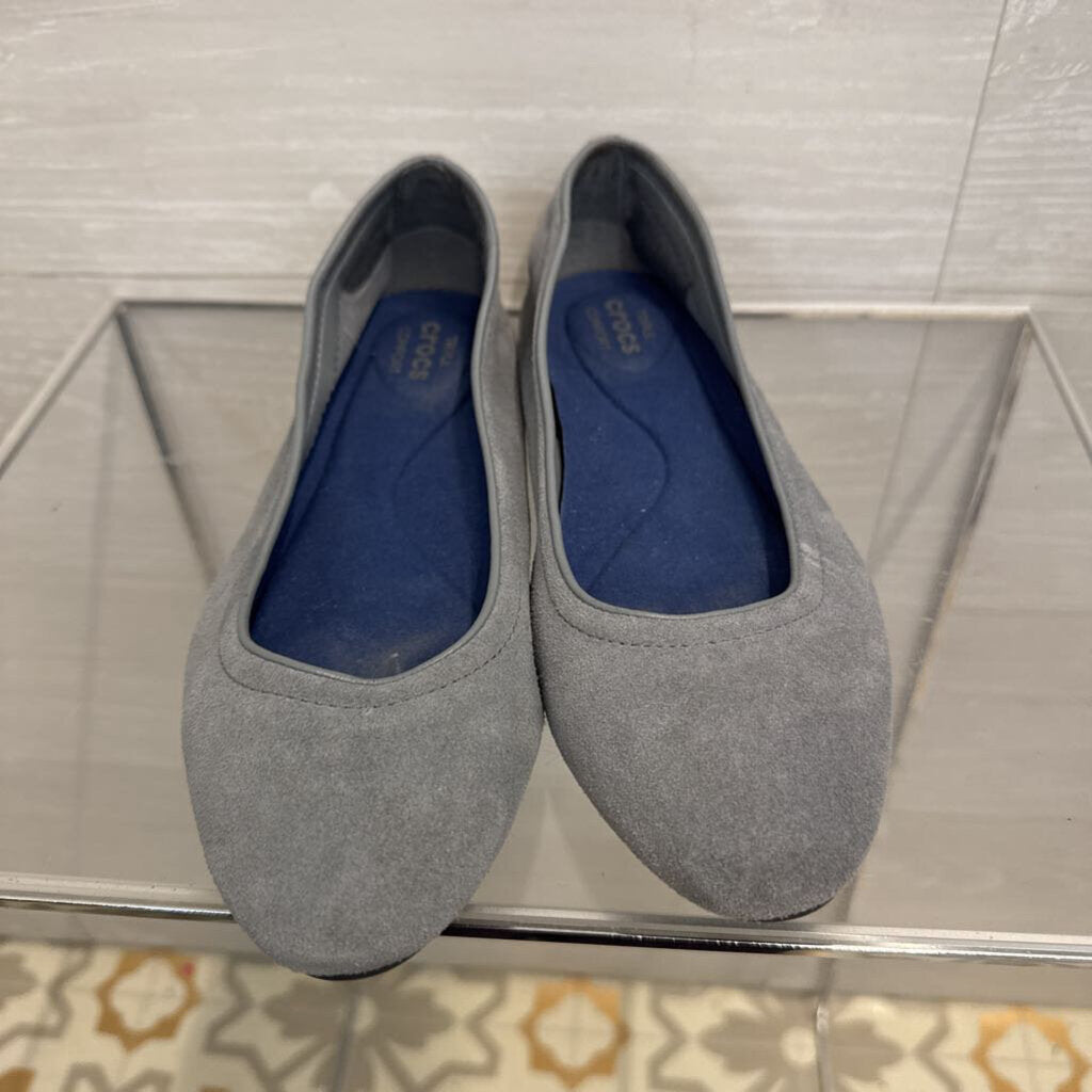 Crocs Grey Suede Ballet Flats 7