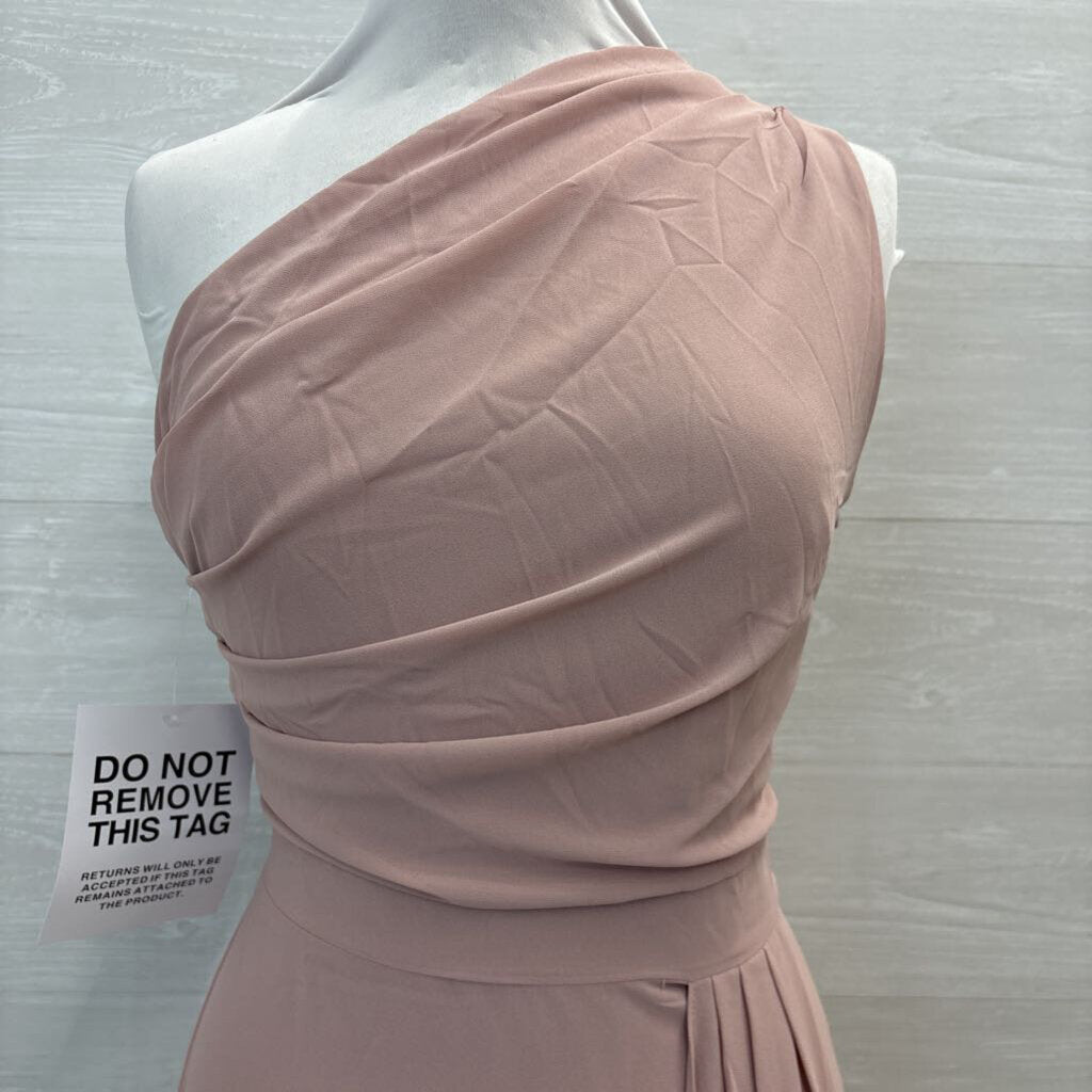 TFNC London Pink One Shoulder Long Formal Dress 14