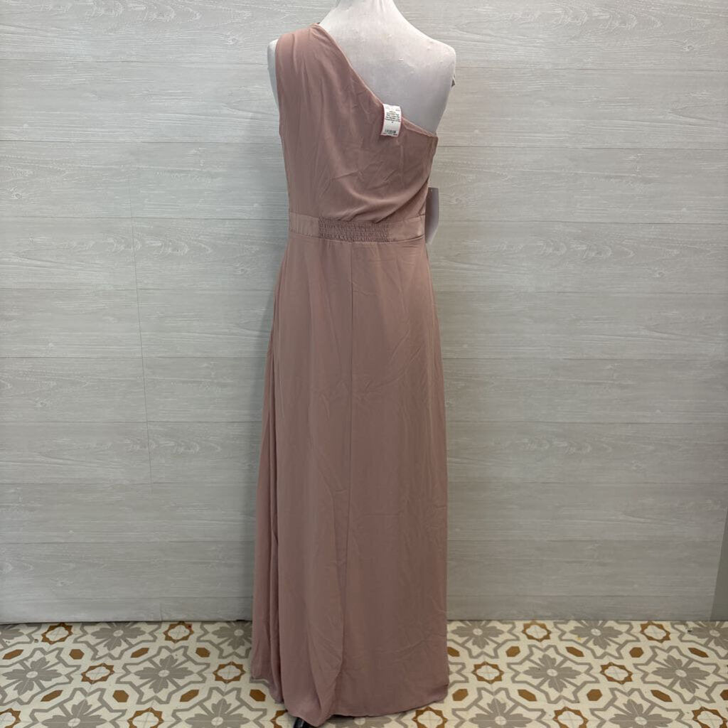 TFNC London Pink One Shoulder Long Formal Dress 14