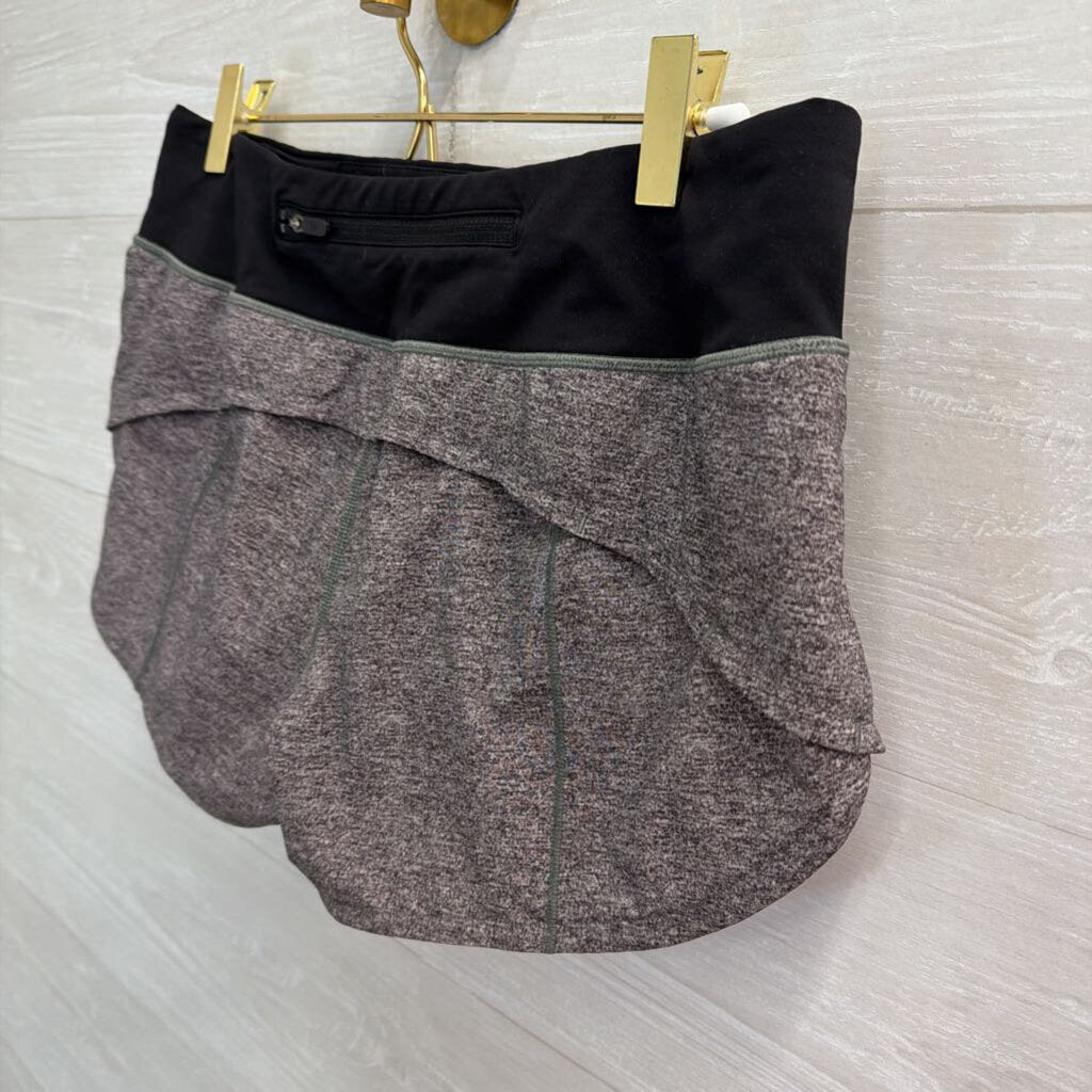 Lululemon Grey/ Black Micro Athletic Shorts 6