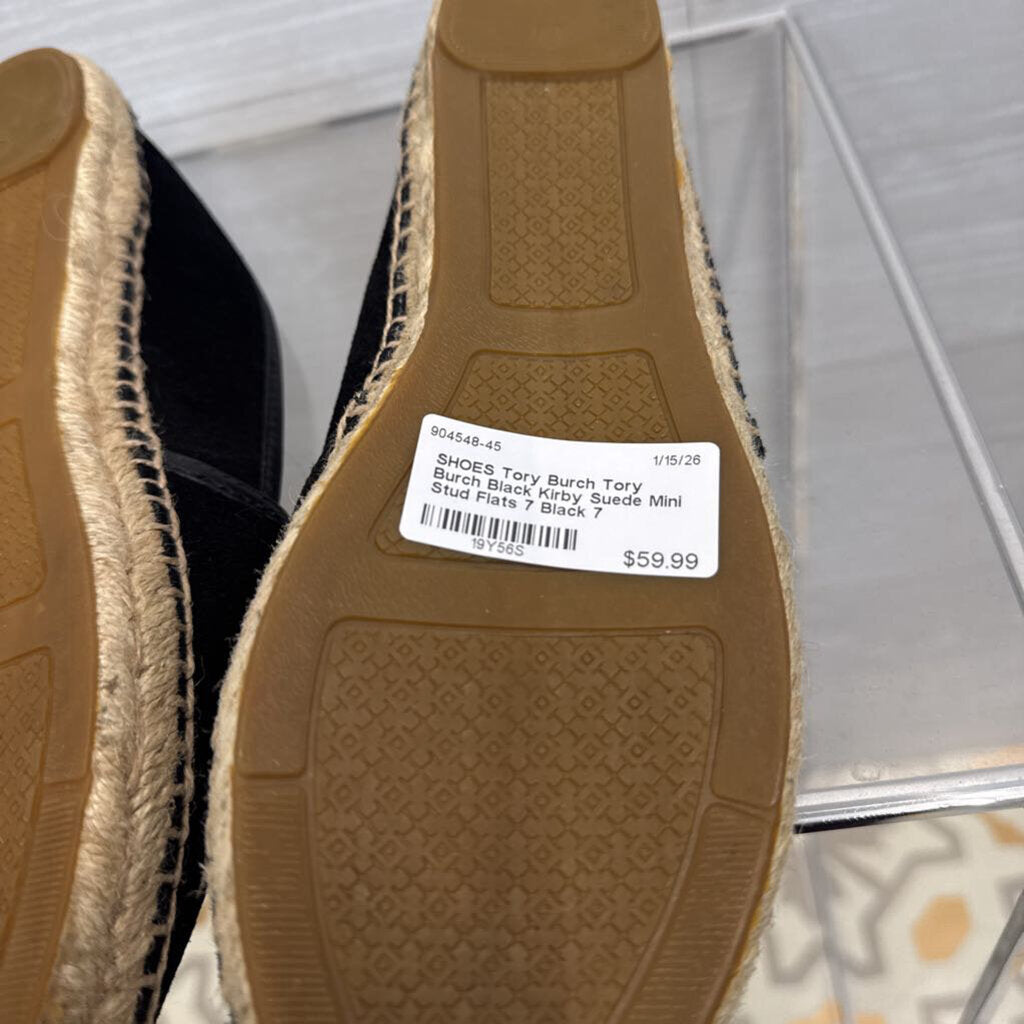 Tory Burch Black Kirby Suede Mini Stud Flats 7