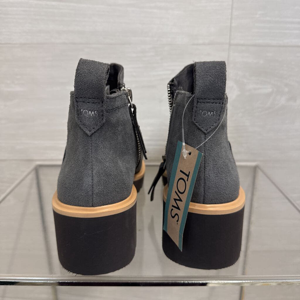 Toms Grey Suede Maude Ankle Booties 5.5