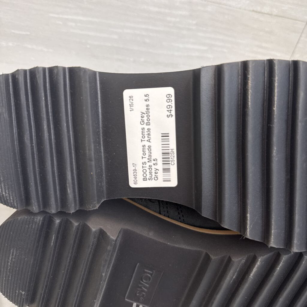 Toms Grey Suede Maude Ankle Booties 5.5