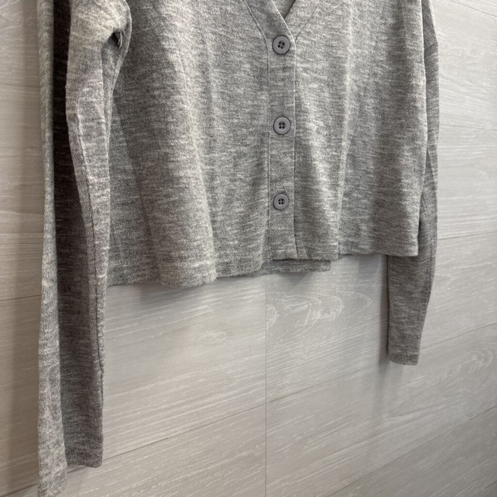 Z Supply Gey Knit Cropped Cardigan Sweater Small