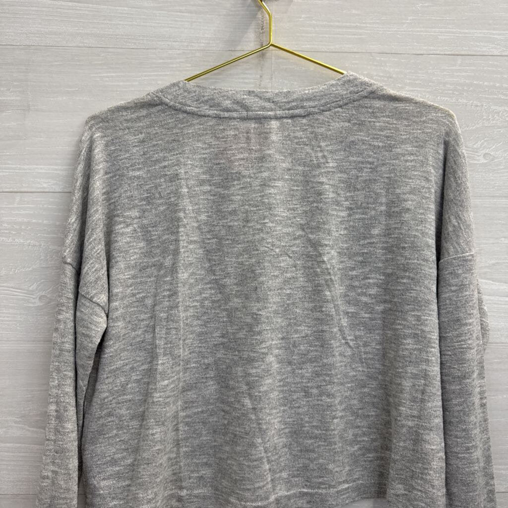 Z Supply Gey Knit Cropped Cardigan Sweater Small