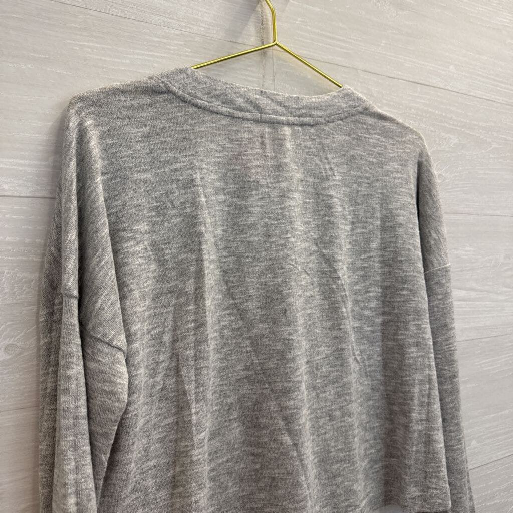 Z Supply Gey Knit Cropped Cardigan Sweater Small