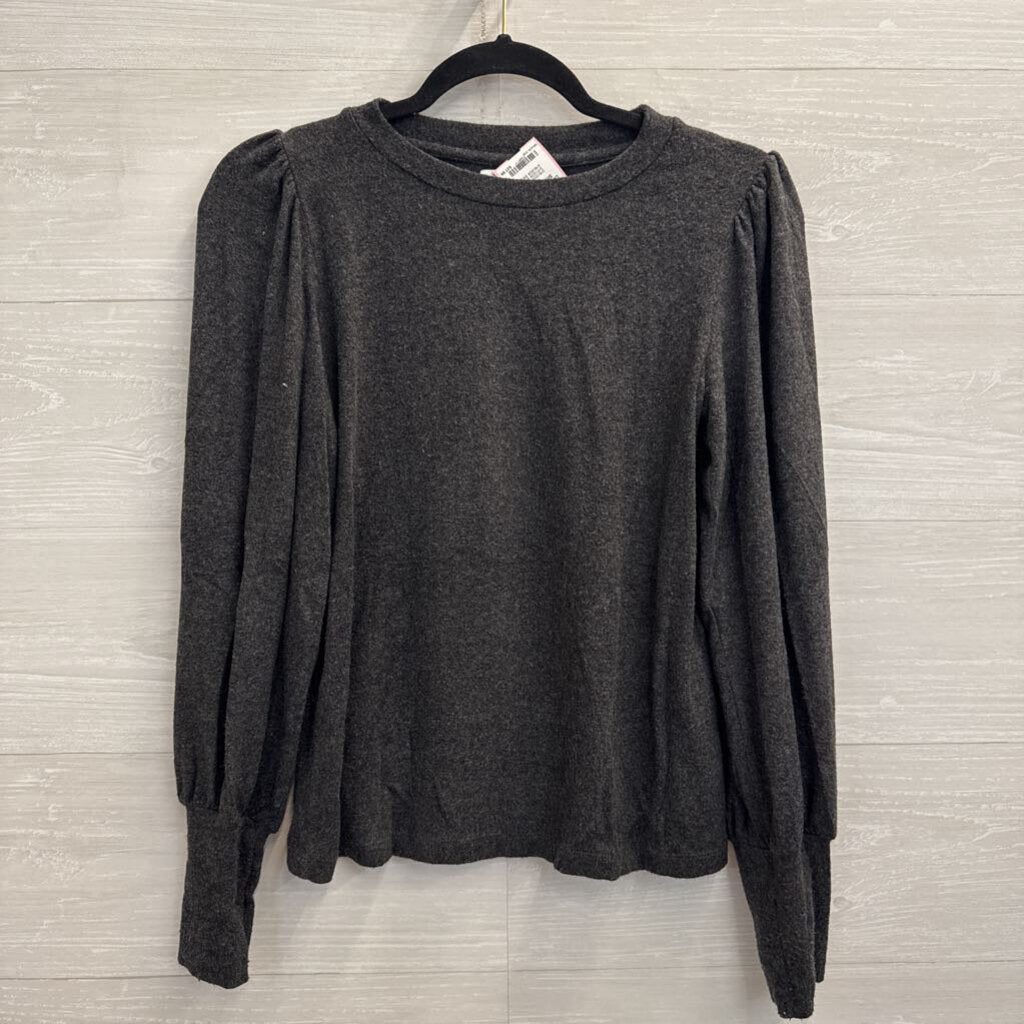 Velvet Soft Grey Long Sleeve Top Small