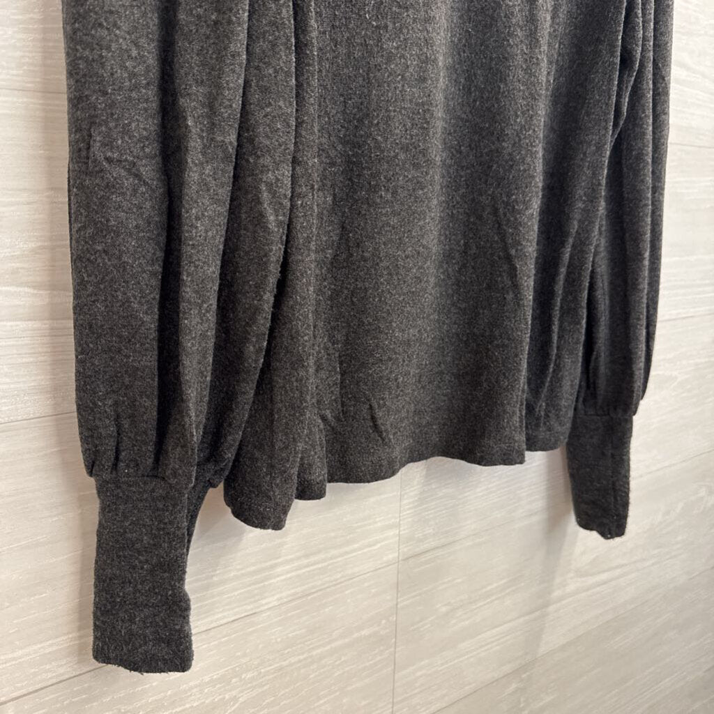 Velvet Soft Grey Long Sleeve Top Small