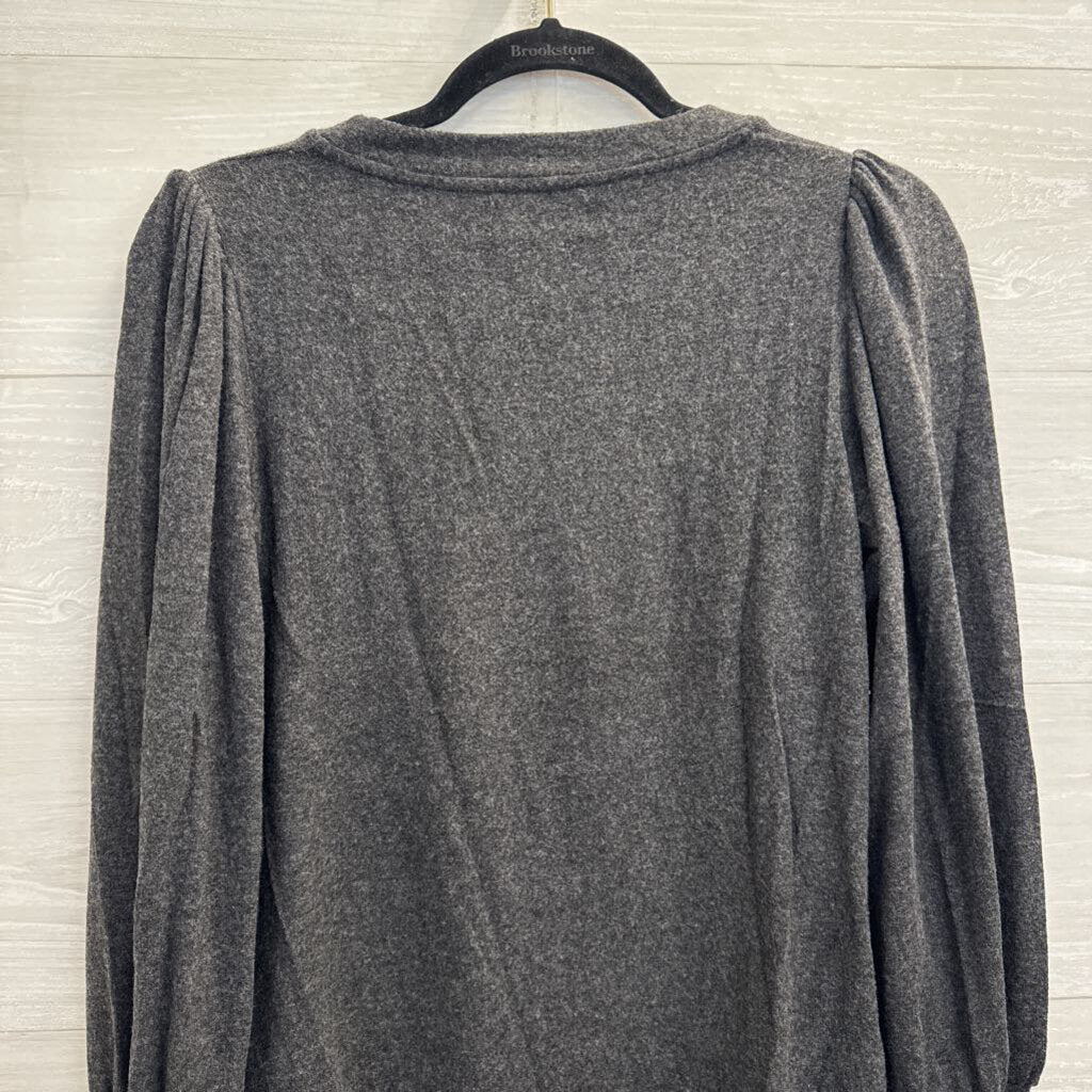 Velvet Soft Grey Long Sleeve Top Small