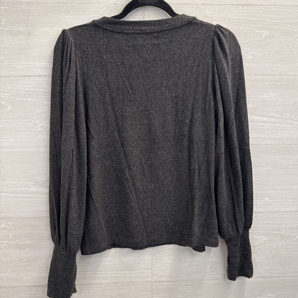 Velvet Soft Grey Long Sleeve Top Small
