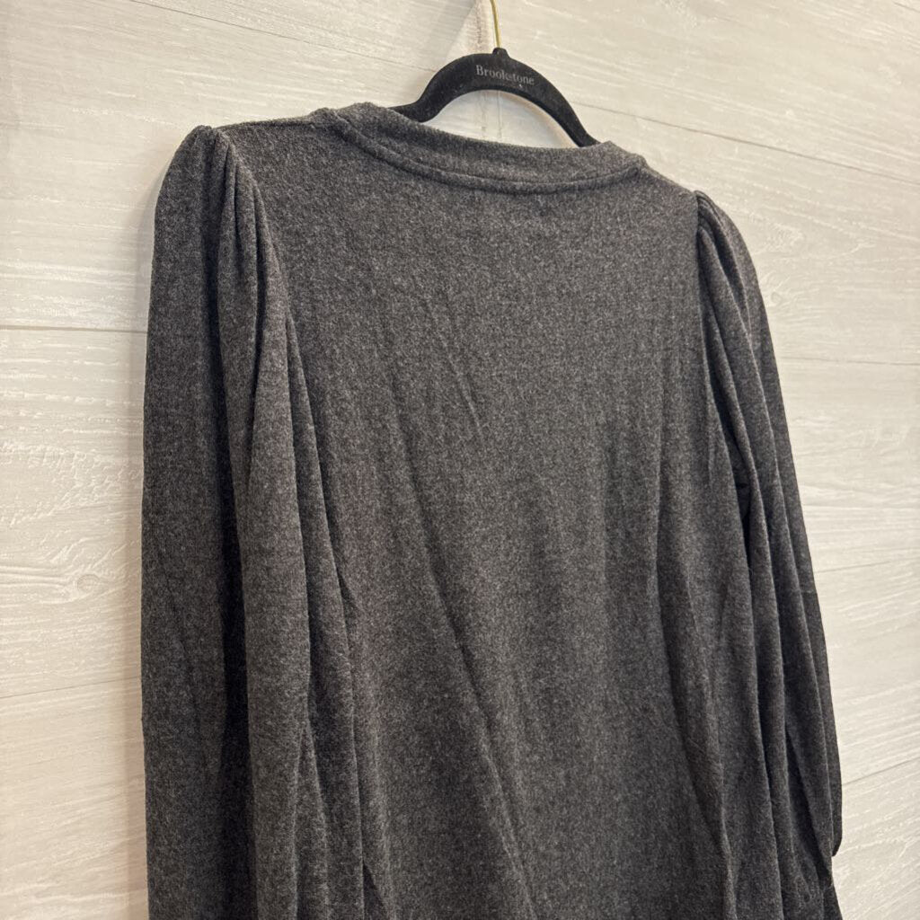 Velvet Soft Grey Long Sleeve Top Small