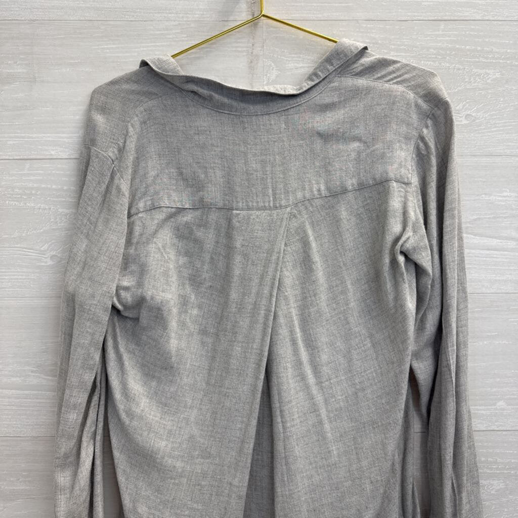 Cloth and Stone Soft Grey Long Sleeve Button Down Top Extra Small