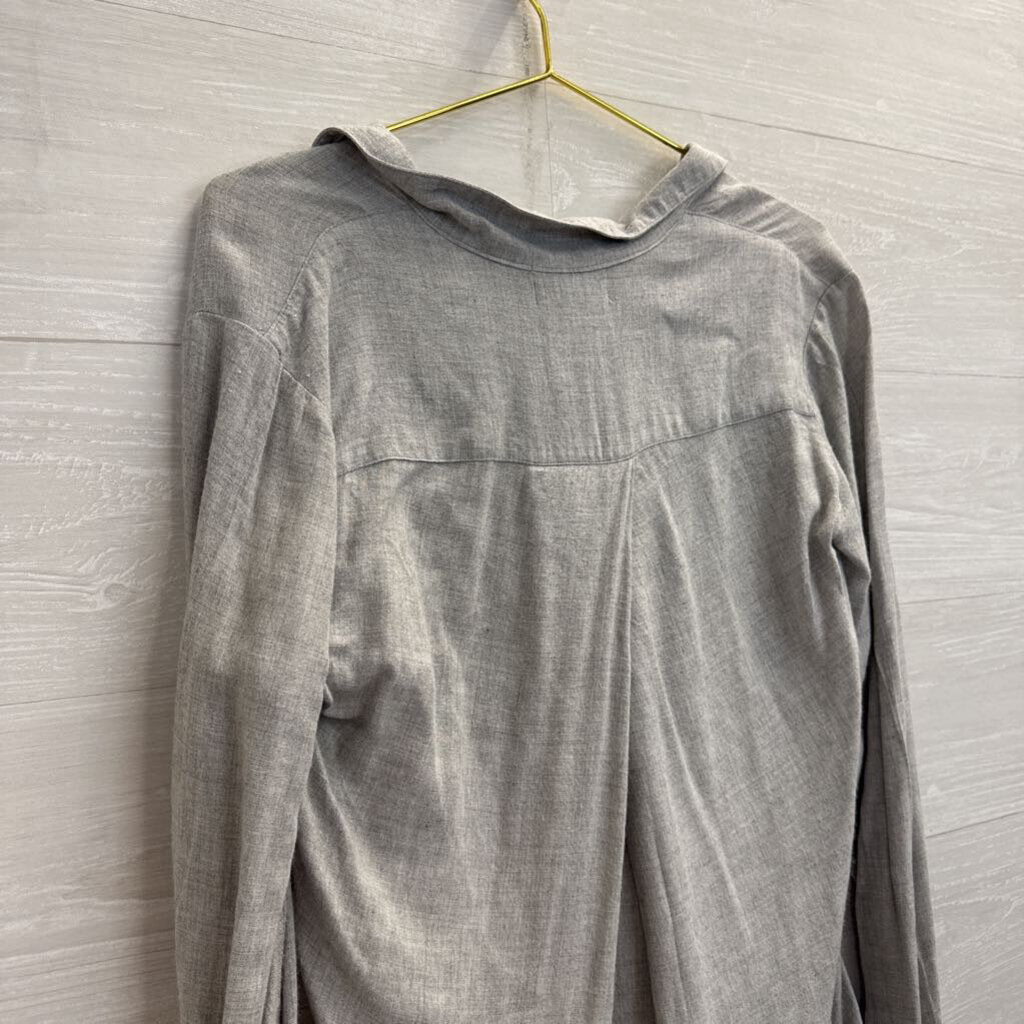 Cloth and Stone Soft Grey Long Sleeve Button Down Top Extra Small