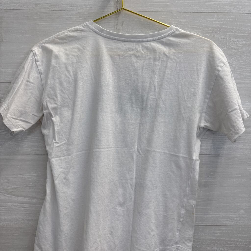 Three Potato Four White/ Black Wildflowers Short Sleeve Graphic Tee Extra Small