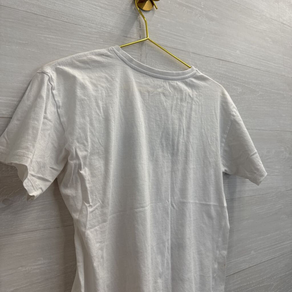 Three Potato Four White/ Black Wildflowers Short Sleeve Graphic Tee Extra Small