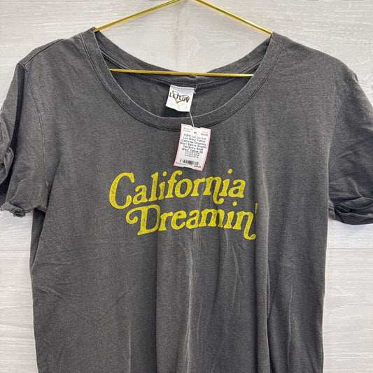 Let Luv Grey/ Yellow California Dreaming Short Sleeve Graphic Tee Extra Small