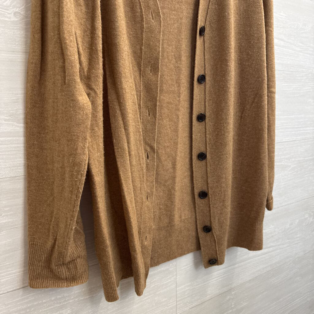 J Crew Brown Cashmere Blend Cardigan Sweater Small