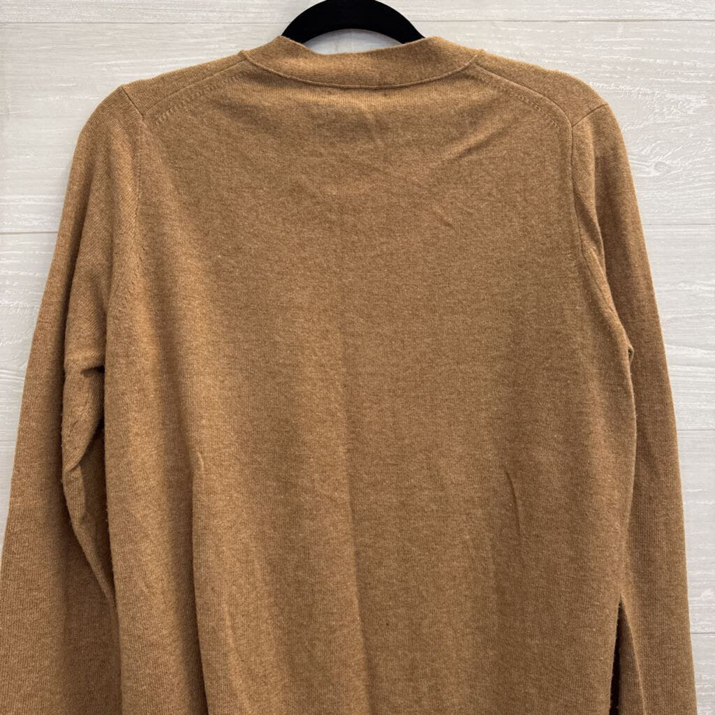 J Crew Brown Cashmere Blend Cardigan Sweater Small