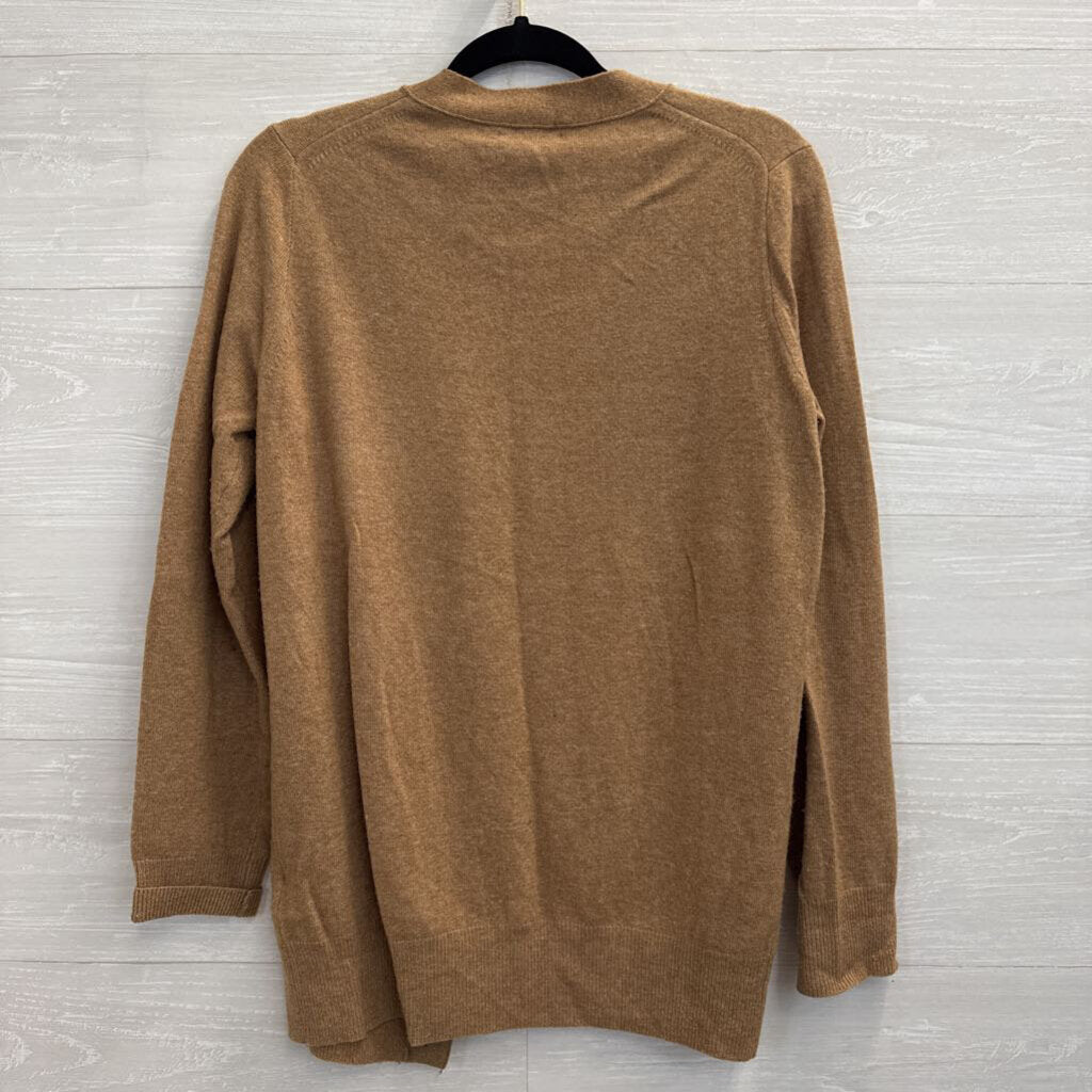 J Crew Brown Cashmere Blend Cardigan Sweater Small