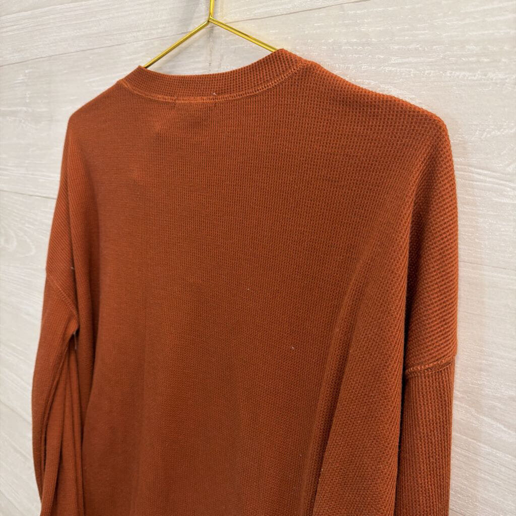 Z Supply Orange Textured Long Sleeve Top Extra Small