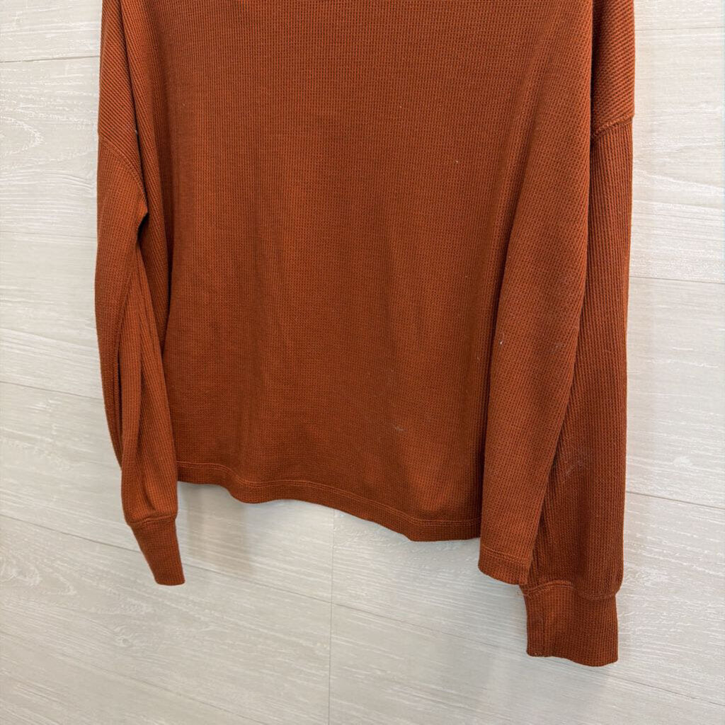 Z Supply Orange Textured Long Sleeve Top Extra Small
