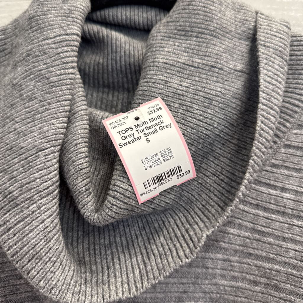 Moth Grey Turtleneck Sweater Small