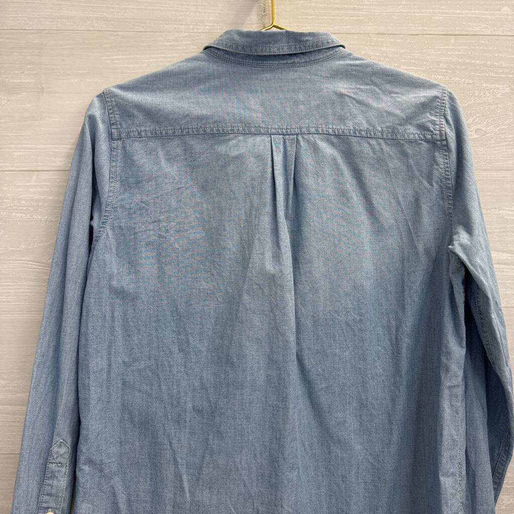 J Crew Blue Chambray Long Sleeve Button Down Top Small