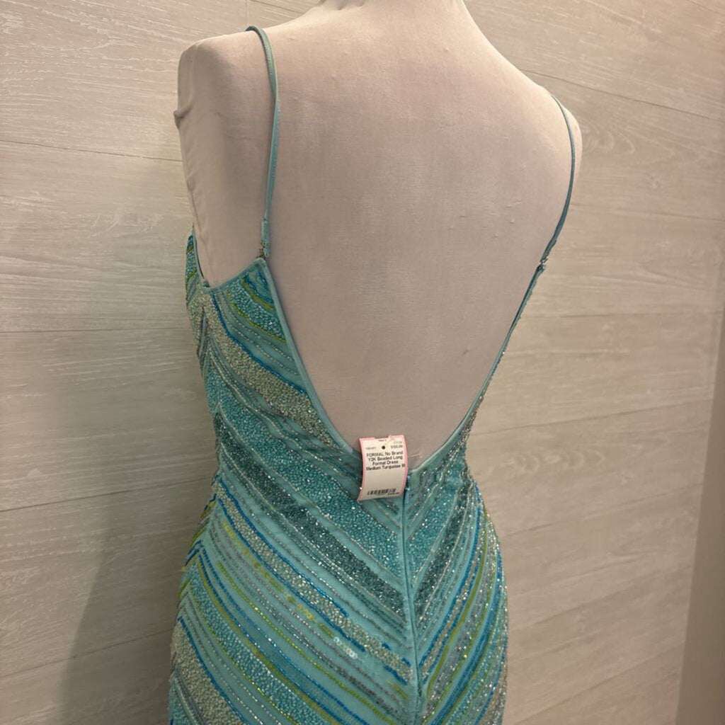 Y2K Beaded Long Formal Dress Medium