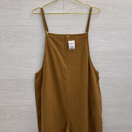 Brown Wide Leg Overalls Large