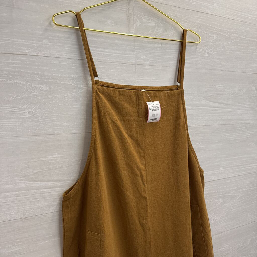 Brown Wide Leg Overalls Large