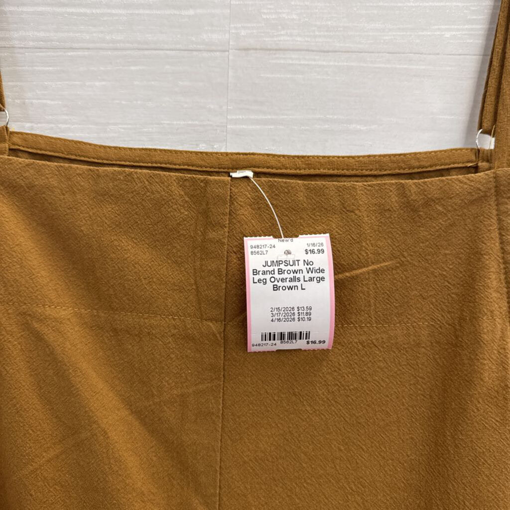 Brown Wide Leg Overalls Large