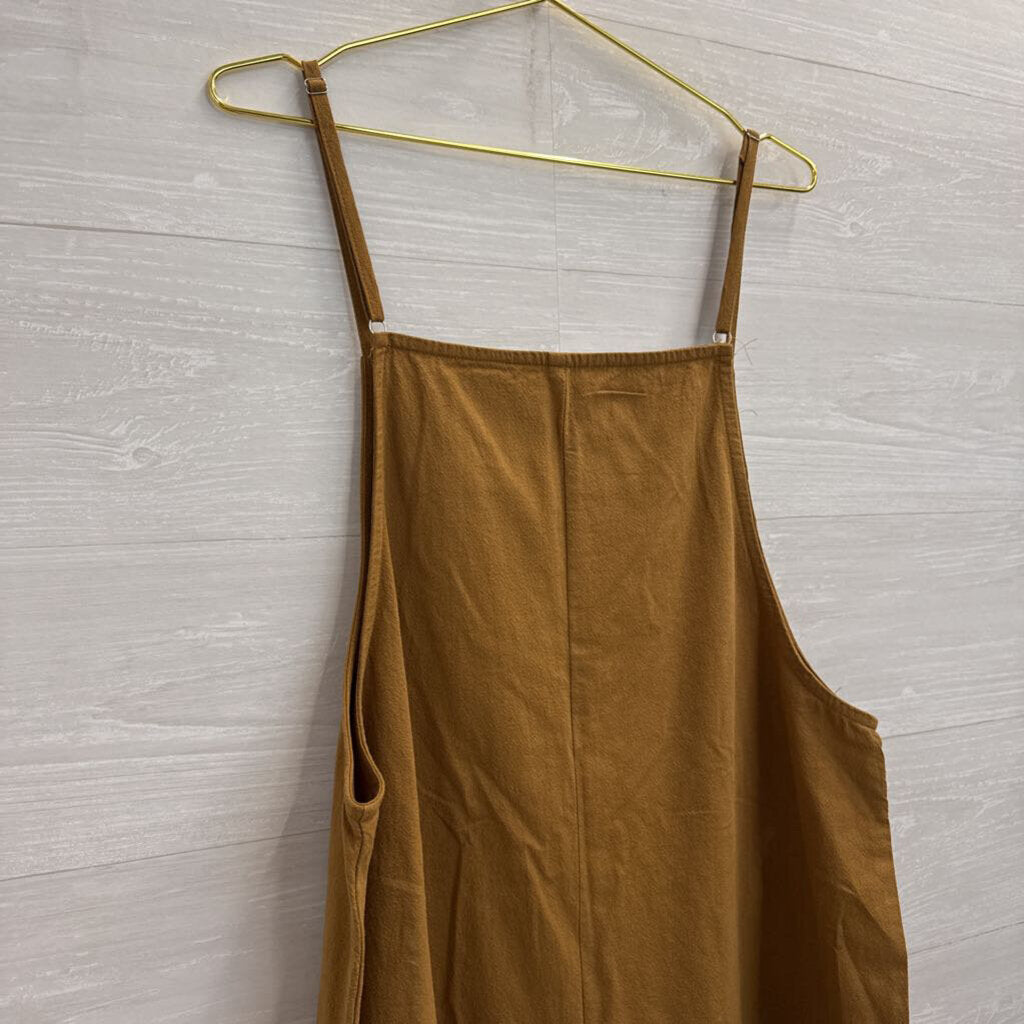 Brown Wide Leg Overalls Large