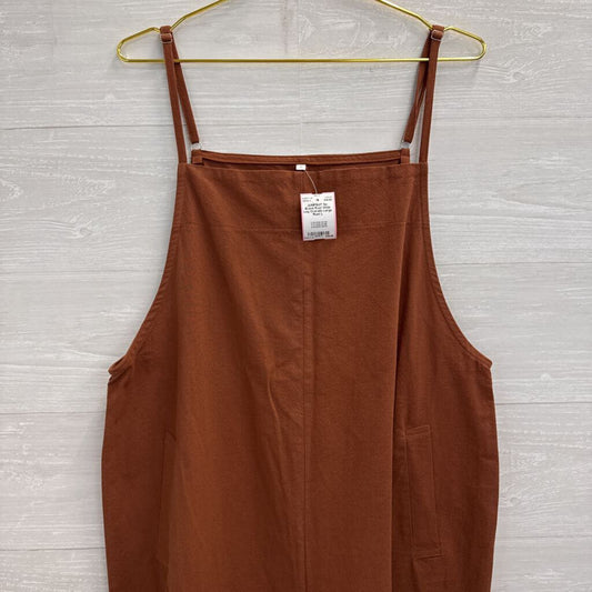 Rust Wide Leg Overalls Large