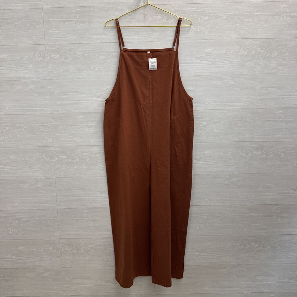 Rust Wide Leg Overalls Large