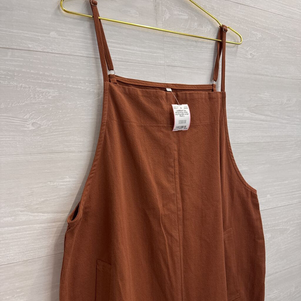 Rust Wide Leg Overalls Large
