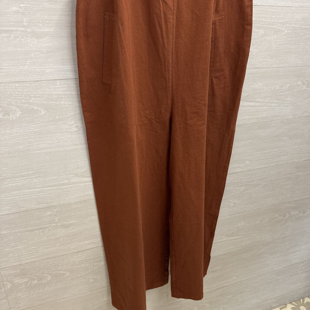 Rust Wide Leg Overalls Large