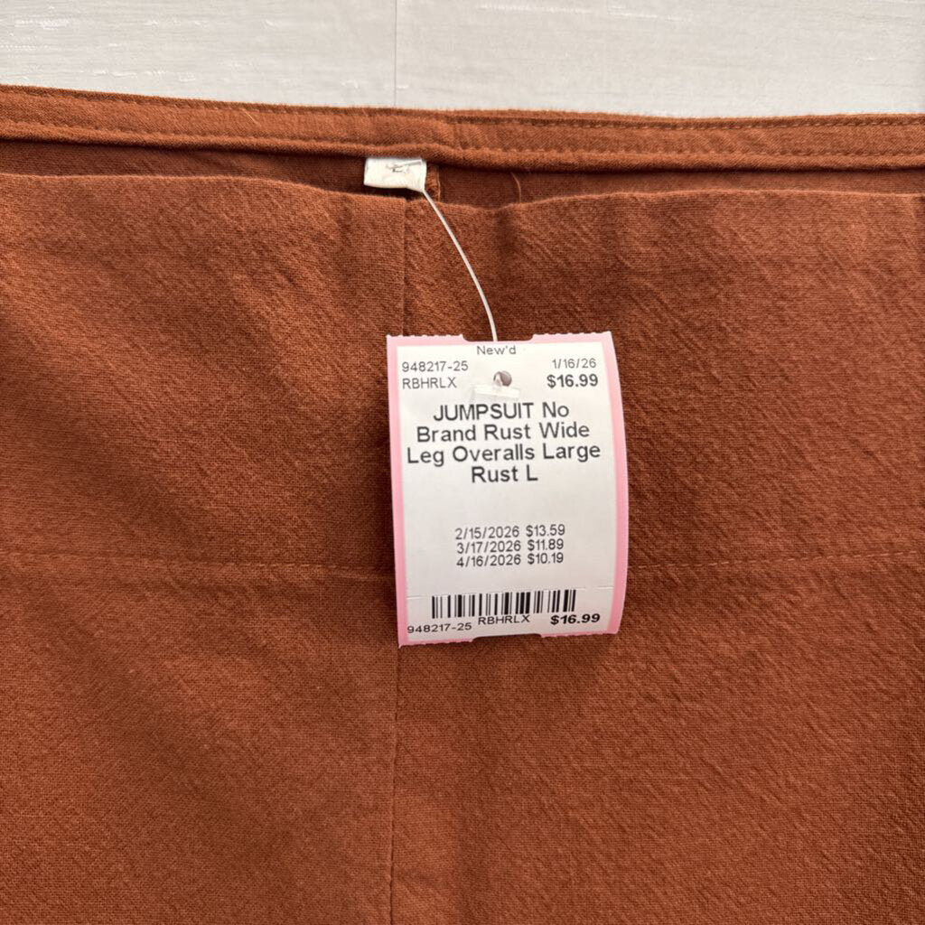 Rust Wide Leg Overalls Large
