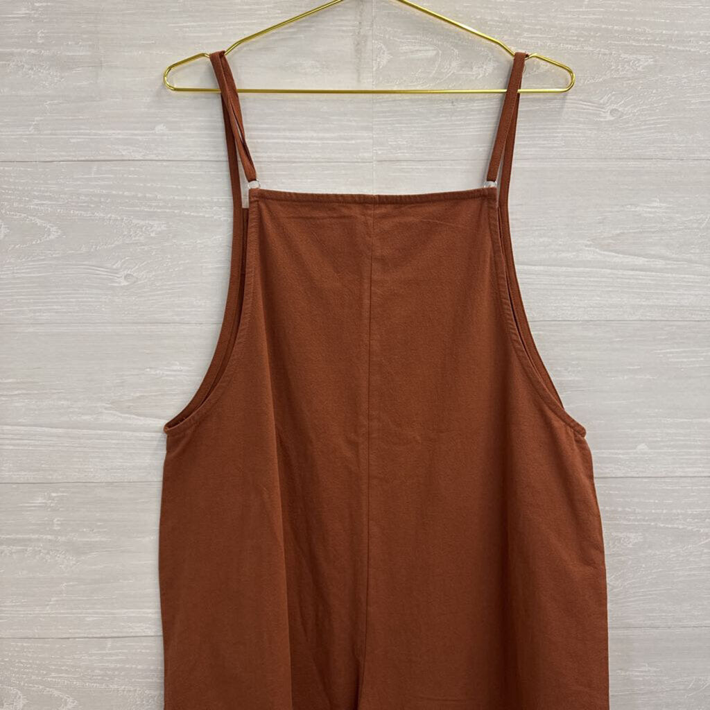 Rust Wide Leg Overalls Large